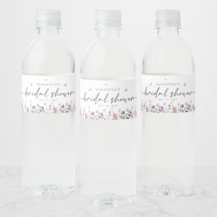 Modern Butterflies  Bridal Shower Welcome Sign Water Bottle Label