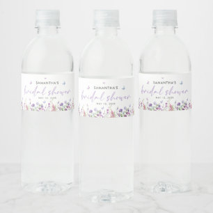 Modern Butterflies  Bridal Shower Welcome Sign Water Bottle Label