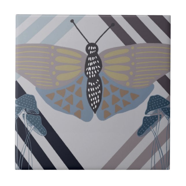 Modern Butterfly  Ceramic Tile (Front)