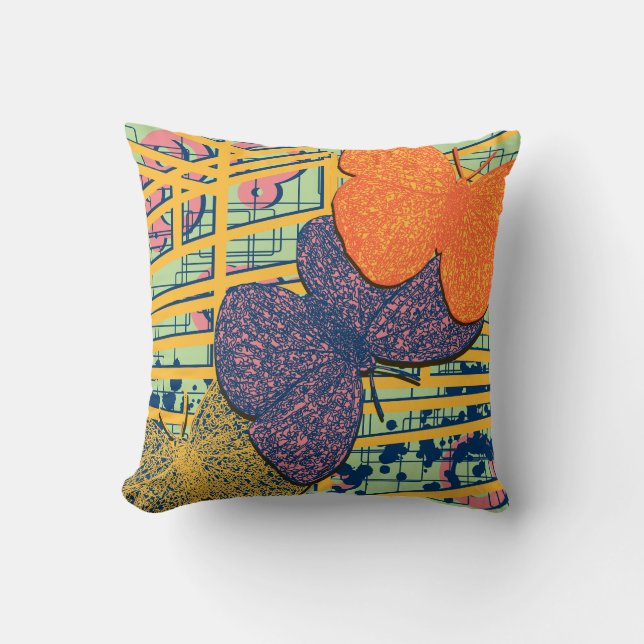 Modern Butterfly Colourful Abstract Design Cushion (Front)
