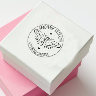 Modern Butterfly Custom Handmade with love,    Rubber Stamp