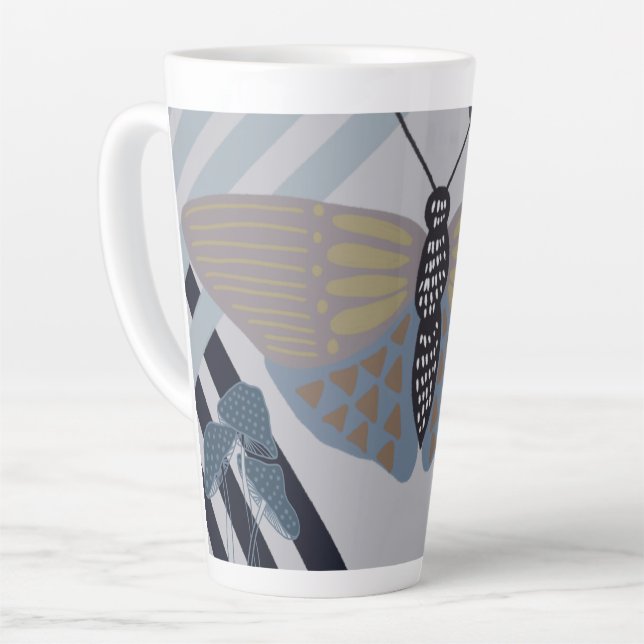 Modern Butterfly  Latte Mug (Left Angle)