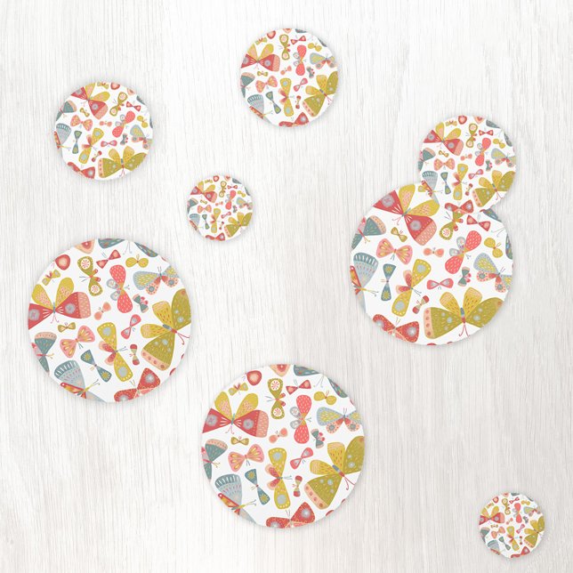Modern Butterfly Pattern Confetti (Modern pink and green butterfly pattern confetti)