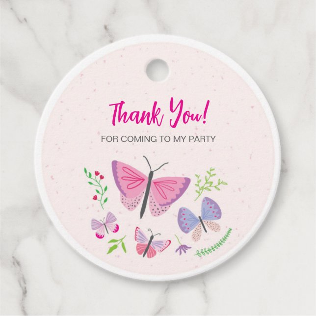 Modern Butterfly Thank You Tag (Front)