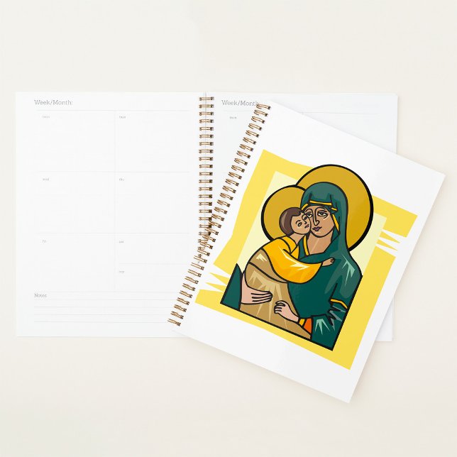 Modern Byzantine Virgin Mary and Child Religious  Planner (Creator Uploaded)