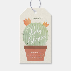 Modern Cactus Baby Shower Thank You Favour Gift Tags