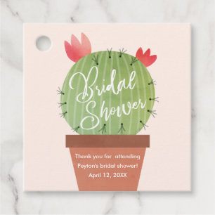 Modern Cactus Bridal Shower Thank You Favour Tags