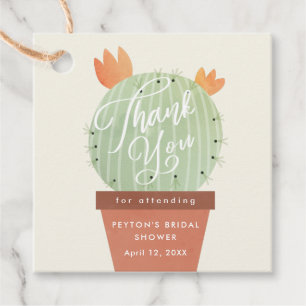 Modern Cactus Bridal Shower Thank You Favour Tags