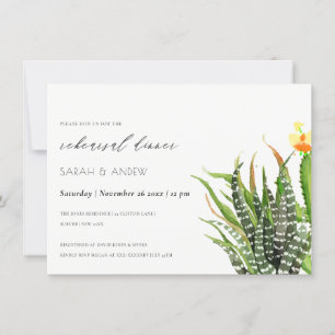 MODERN CACTUS GARDEN WATERCOLOR REHEARSAL DINNER INVITATION