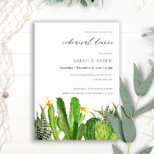 MODERN CACTUS GARDEN WATERCOLOR REHEARSAL DINNER INVITATION