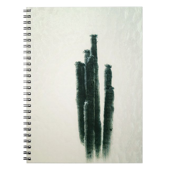 Modern Cactus Photo Art Green Notebook (Front)