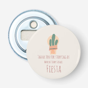 Modern Cactus Potted Plant Rainbow Party Paper Bottle Opener