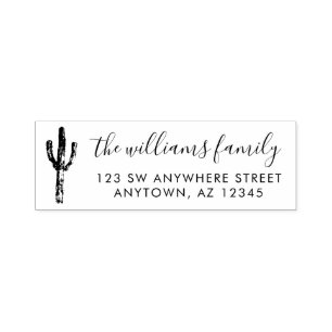Modern Cactus Script Return Address Self-inking Stamp