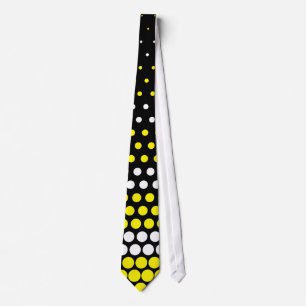 Modern Cadmium Yellow and White Polka Dot Tie