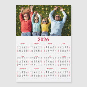 Modern Calendar 2026 with Photo - Full Year View