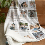 Modern Calendar Photo Collage Christmas Fleece Blanket<br><div class="desc">Modern Photo Collage Christmas Fleece Blanket. Design features 12 months of the year,  which allows you to upload a photo from each month,  family name and the year. Makes a beautiful keepsake for the family to treasure.</div>