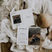 Modern Calendar Save The Date Photo Postcard