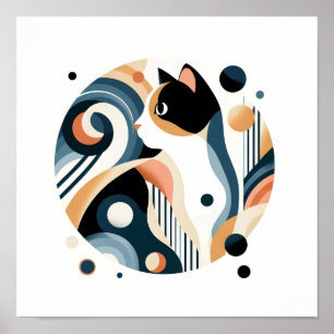 Modern Calico Cat Artworks Poster