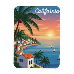 Modern California Magnet Retro West Coast Travel