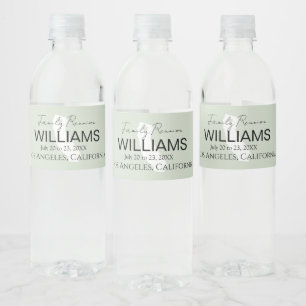Modern California Map Personalised Family Reunion Water Bottle Label