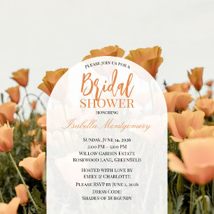 Modern California Poppy Floral Bridal Shower Invitation