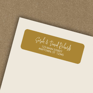 Modern Calligraphic Gold Return Address Label