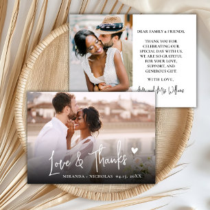 Modern Calligraphy 2 Photo Wedding Thank You Card