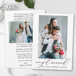 Modern Calligraphy 2 Photos Wedding After Party Announcement