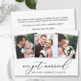Modern Calligraphy 3 Photos Wedding After Party Announcement