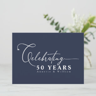 Modern Calligraphy 50th Wedding Anniversary  Invitation