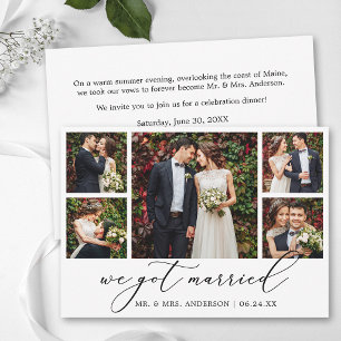 Modern Calligraphy 5 Photos Wedding After Party Announcement