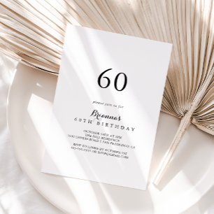 Modern Calligraphy 60th Birthday Party Invitation