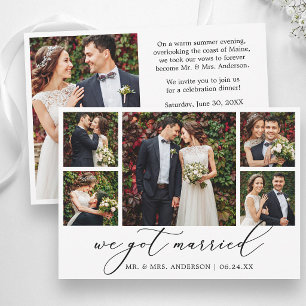 Modern Calligraphy 6 Photos Wedding After Party Announcement