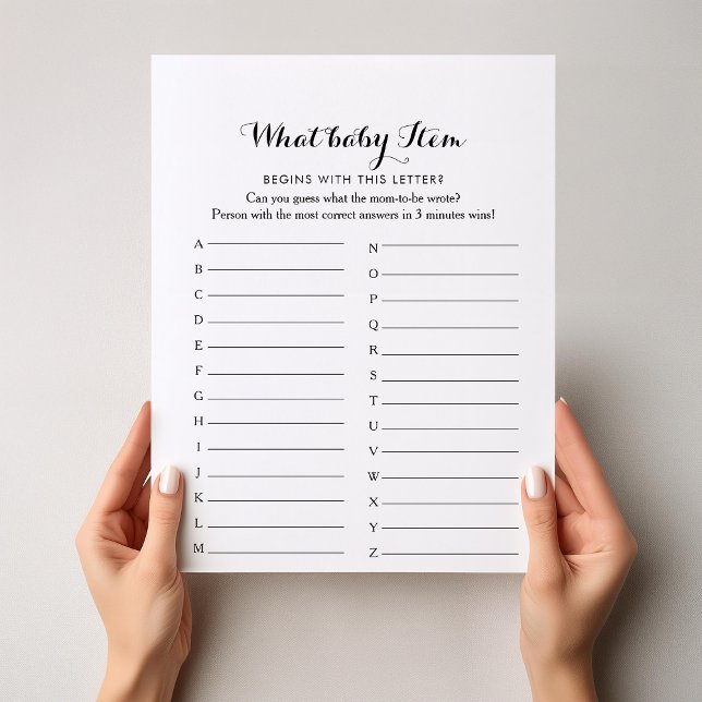 Modern Calligraphy ABC Baby Shower Game (Creator Uploaded)