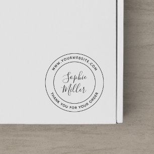 Modern Calligraphy Add Your Company Brand Name Rubber Stamp