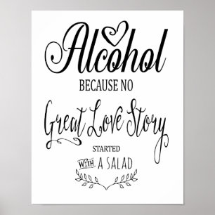 Modern calligraphy Alcohol bar sign print