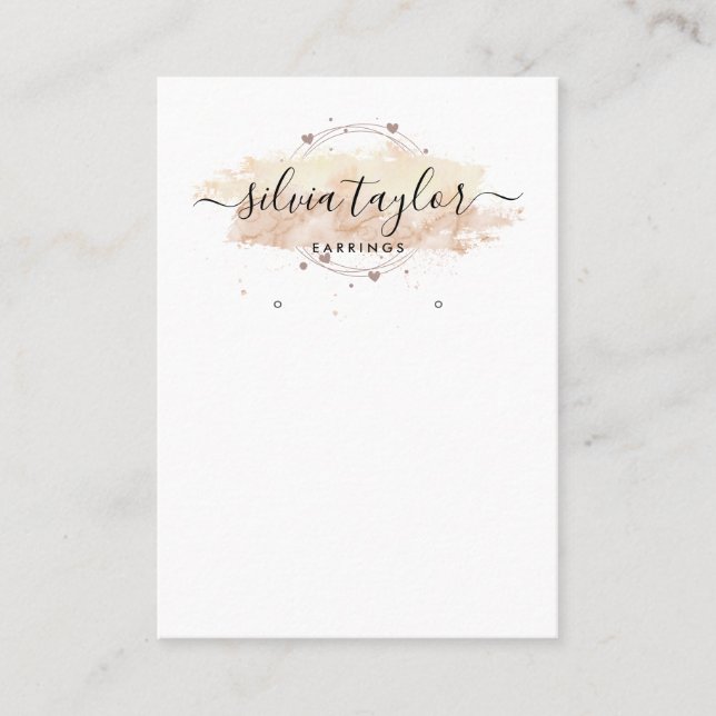 Modern Calligraphy art Earring display card (Front)