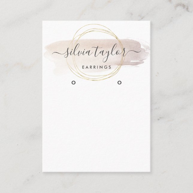 Modern Calligraphy art Earring display card (Front)