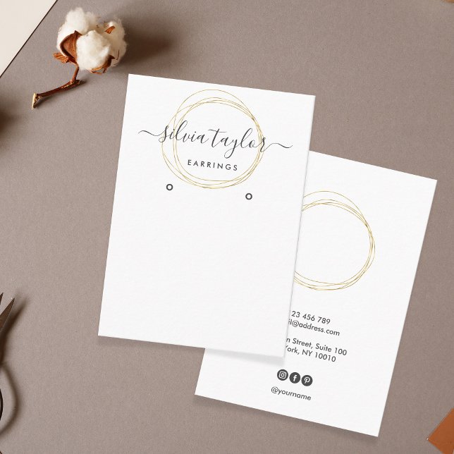 Modern Calligraphy art Earring display card (Creator Uploaded)