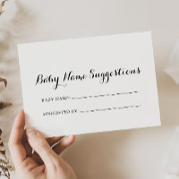 Modern Calligraphy Baby Name Suggestions Card