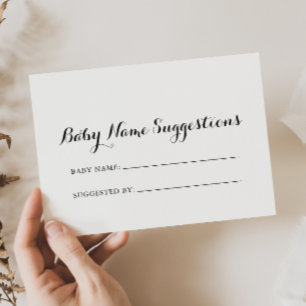 Modern Calligraphy Baby Name Suggestions Card