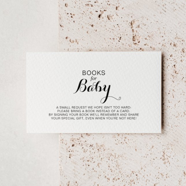 Modern Calligraphy Baby Shower Book Request   Enclosure Card (Creator Uploaded)