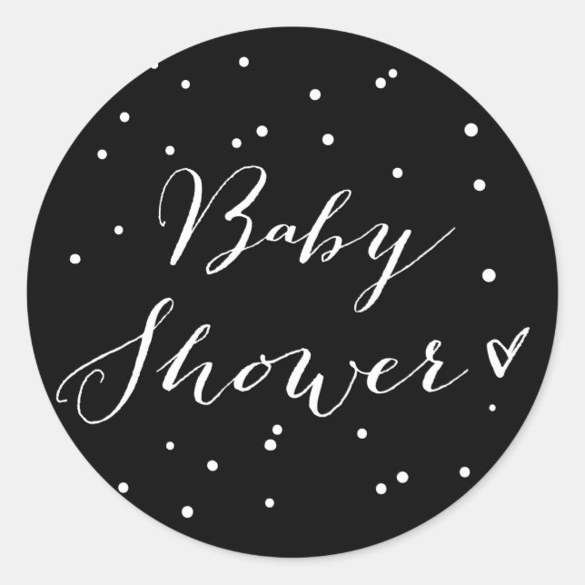 Modern Calligraphy Baby Shower Sticker (Front)