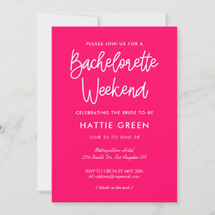 Modern calligraphy Bachelorette Weekend Invitation