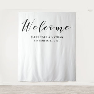 Modern Calligraphy Backdrop   Photo Booth Prop Tapestry