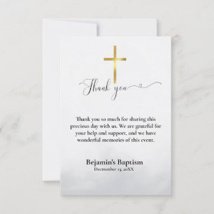 Modern calligraphy baptism thank you invitation