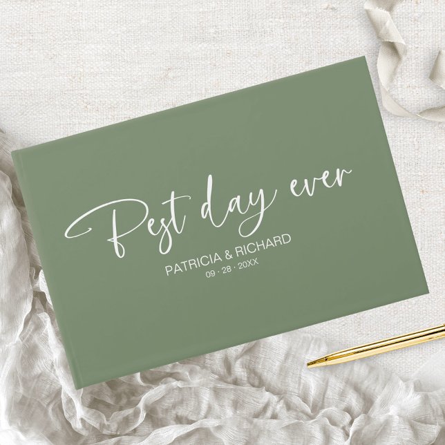 Modern Calligraphy Best Day Ever Wedding Guest Book (Creator Uploaded)