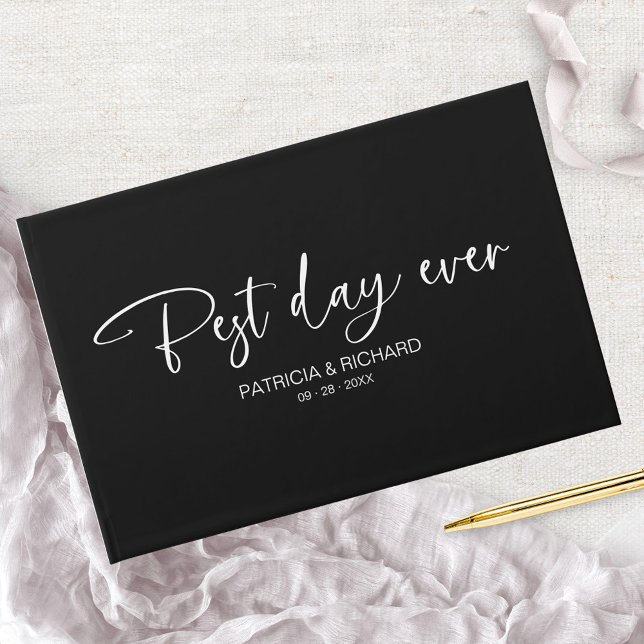 Modern Calligraphy Best Day Ever Wedding Guest Book (Creator Uploaded)
