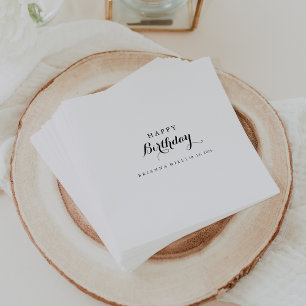 Modern Calligraphy Birthday Party Napkin