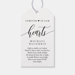 Modern Calligraphy, Black Font, Funeral Gift Tags